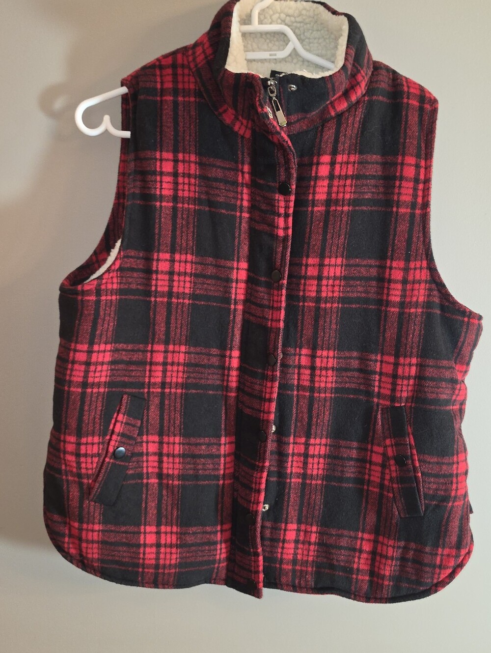 Fleece Lined Plaid Vest